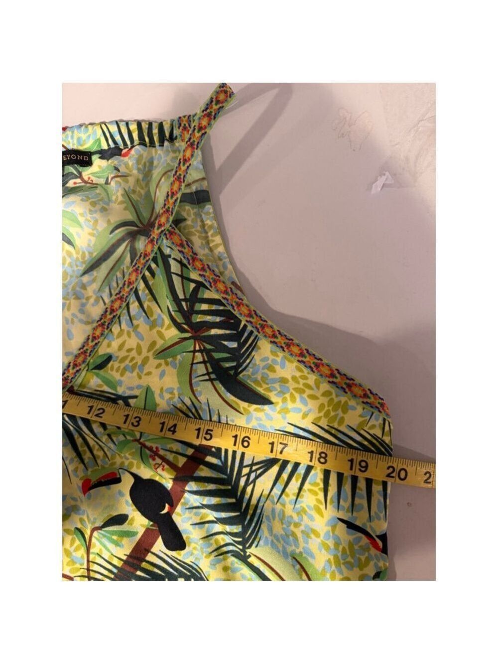 America & Beyond Green Tropical Print Maxi Dress M - Picture 6 of 11